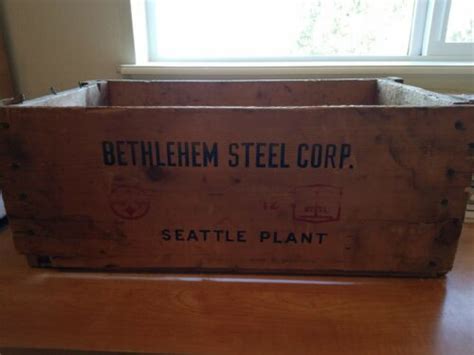 vintage bethlehem steel wooden box|Vintage Bethlehem Steel Corporation Los Angeles Plant Wooden .